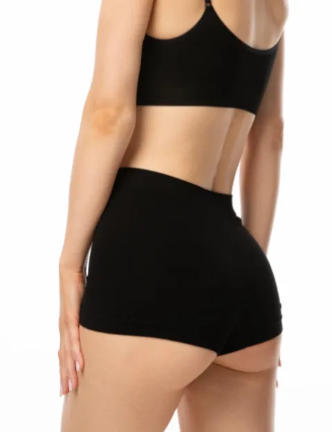 Bamboo boyshort - figi z przedłużoną nogawką - czarne