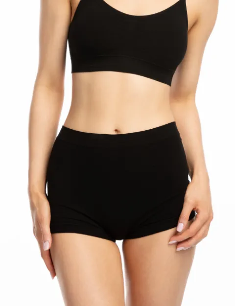 Bamboo boyshort - figi z przedłużoną nogawką - czarne