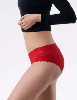 Bellie Classic - figi koronkowe - czerwone
