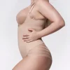 Body z siateczką - 119 Mesh Body Open Bust - body wyszczuplające pod biust - beżowe
