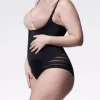 Body z siateczką - 119 Mesh Body Open Bust - body wyszczuplające pod biust - czarne