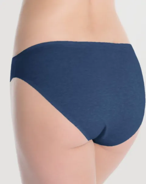 Cotton Hi-Cut - bawełniane figi damskie - kolor dżinsowy