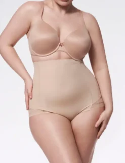 Figi z siatką - 141 Mesh Maxi Super High - figi wyszczuplające wysoka talia z siatką - naturalne