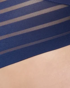 Figi z siatką - 141 Mesh Maxi Super High - figi wyszczuplające wysoka talia z siatką - granatowe