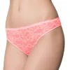Hottie stringi z koronkowym przodem - koralowy