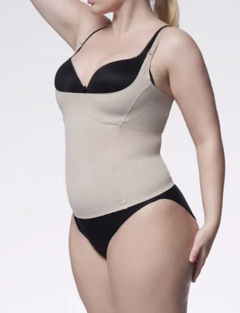 Koszulka modelująca - 214 Basic Cami Open Bust - koszulka wyszczuplająca pod biust - beżowa