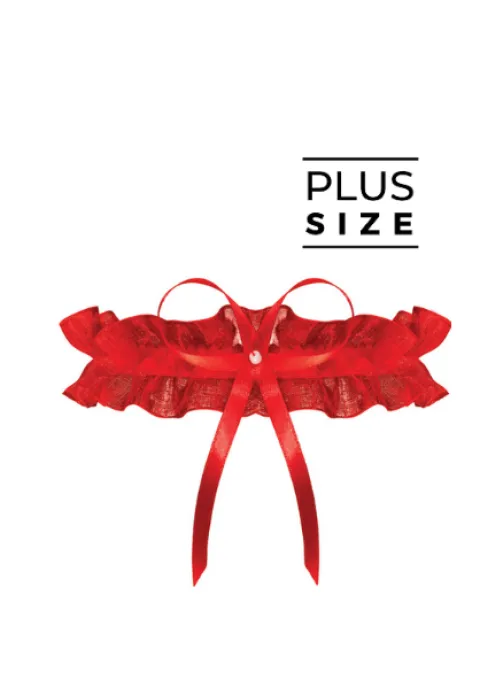Odessa (PW-02) podwiązka na studniówkę PLUS SIZE - czerwona