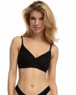 Simple T-shirt Bra - miękki biustonosz - czarny
